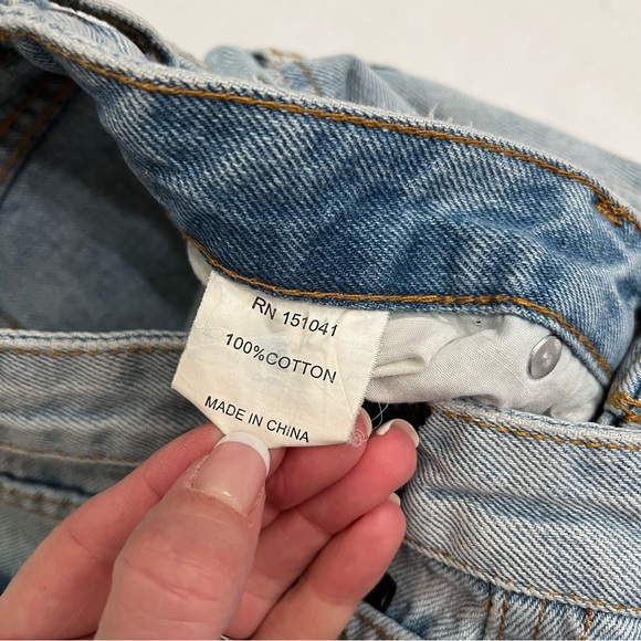 Gianni Bini Midi Jean Skirt Front Slit Raw Hem - Picture 6 of 7